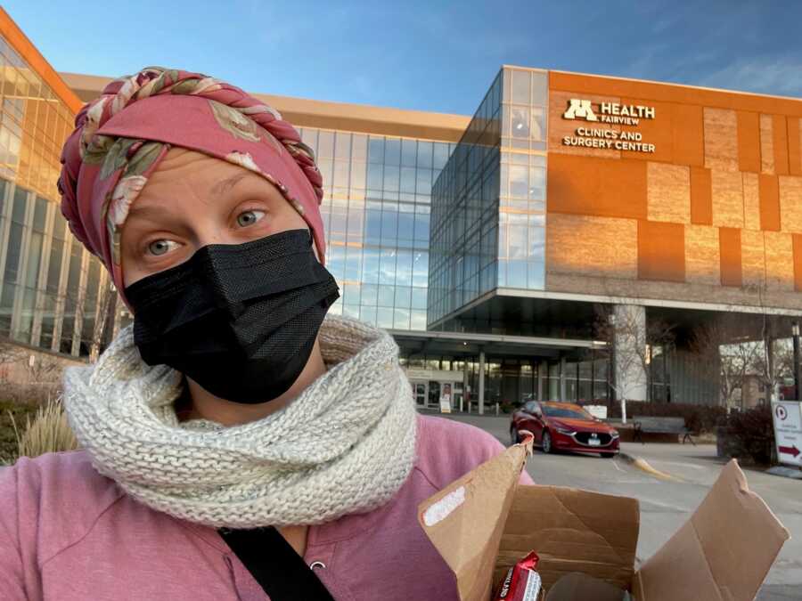 woman waiting to receive treatment