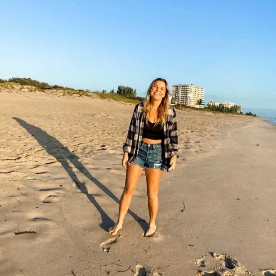 daughter on the beach