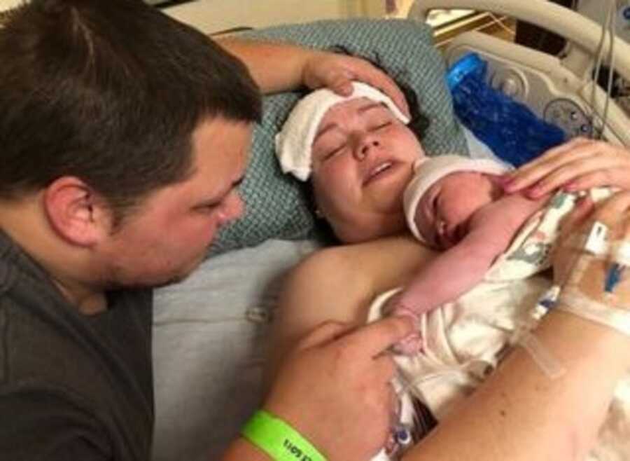 Couple welcomes baby girl at special time on "Twosday."