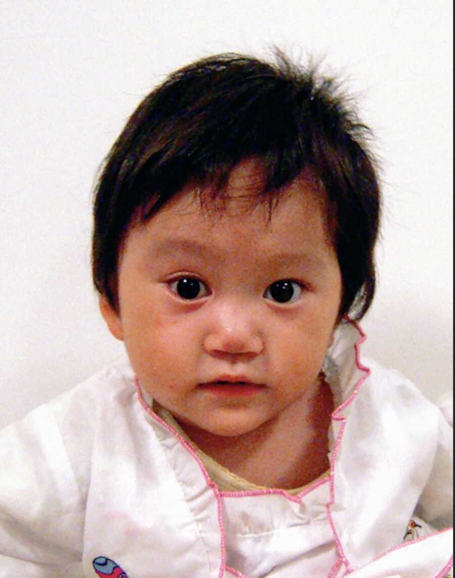 Chinese baby's picture for adoption file. 
