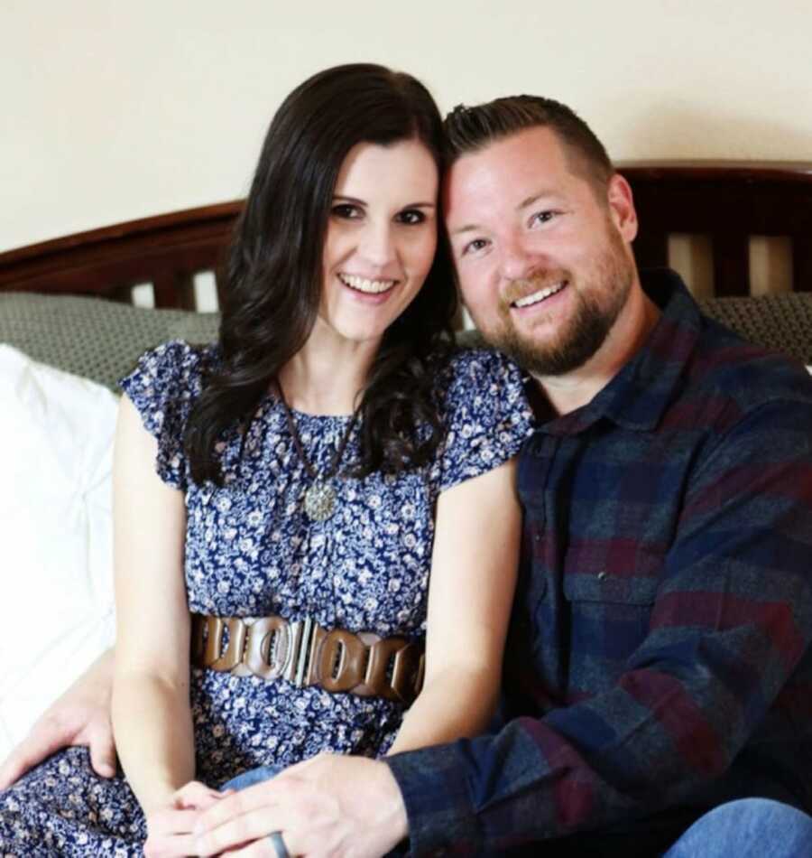 Duchenne parents pose with each other smiling widely