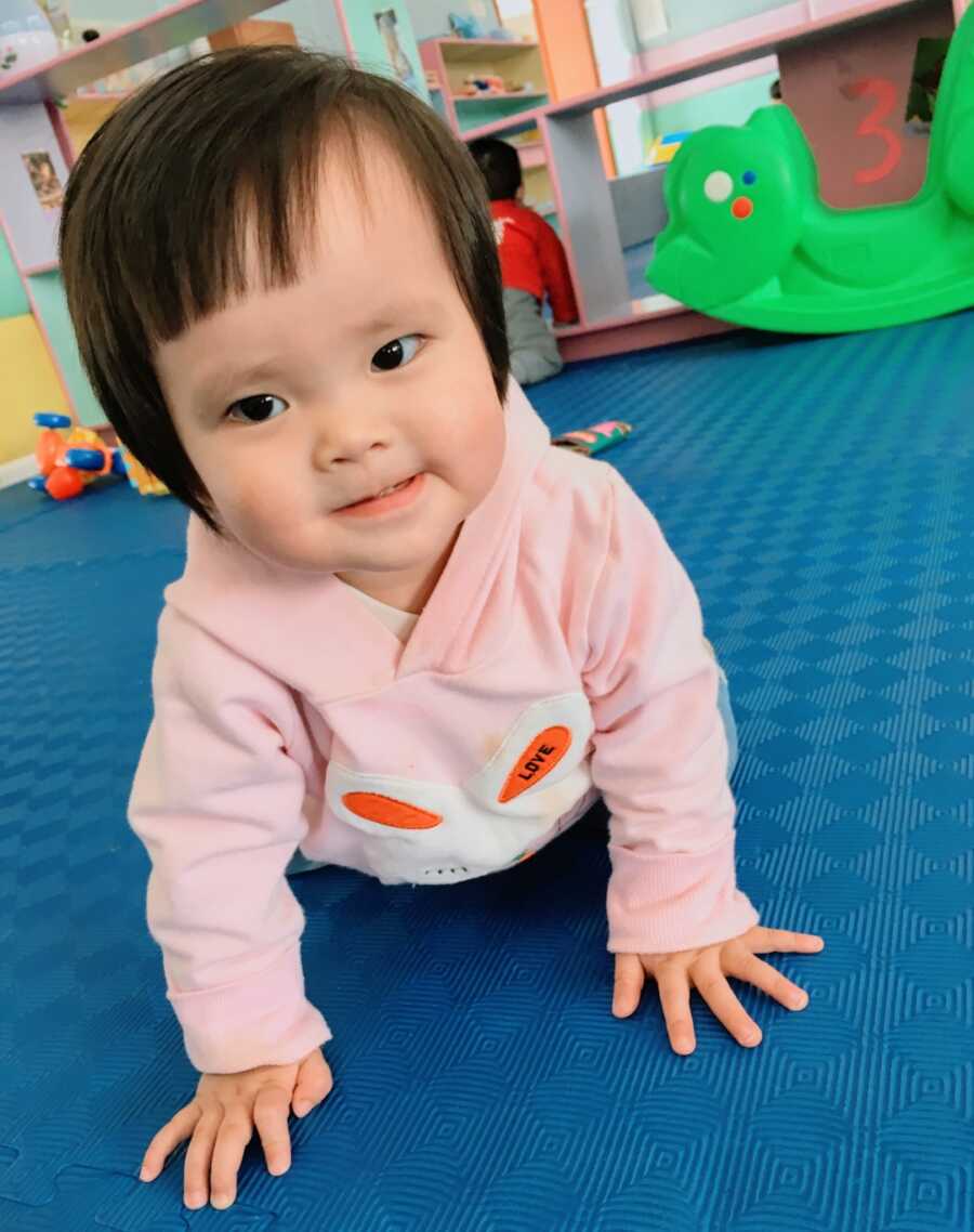 infant girl from china who was adopted through international adoption