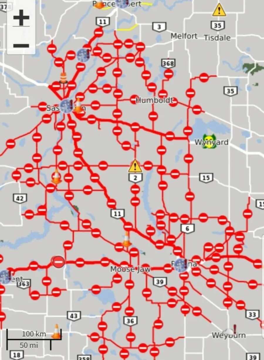 map detailing how bad the snow storm is