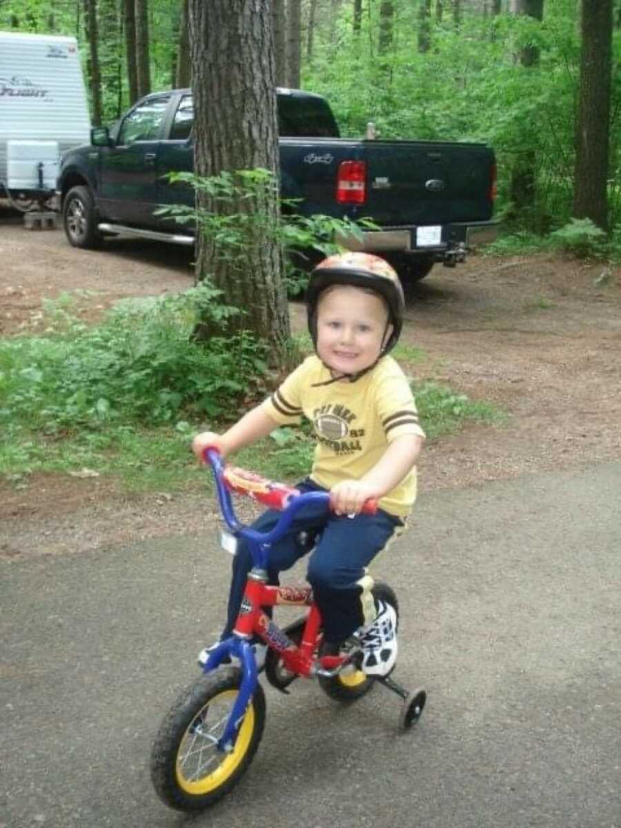 kid riding bike