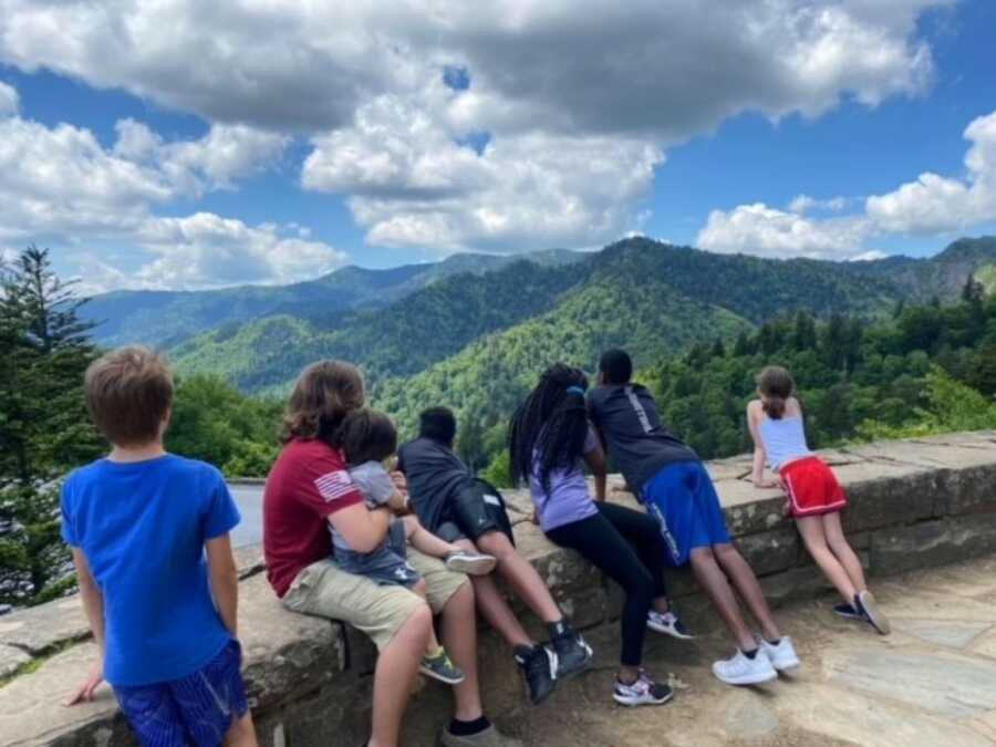 foster kids looking at a view