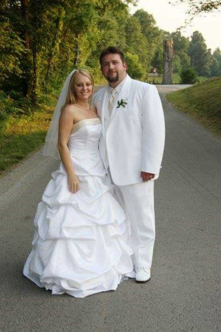 husband and wife at their wedding