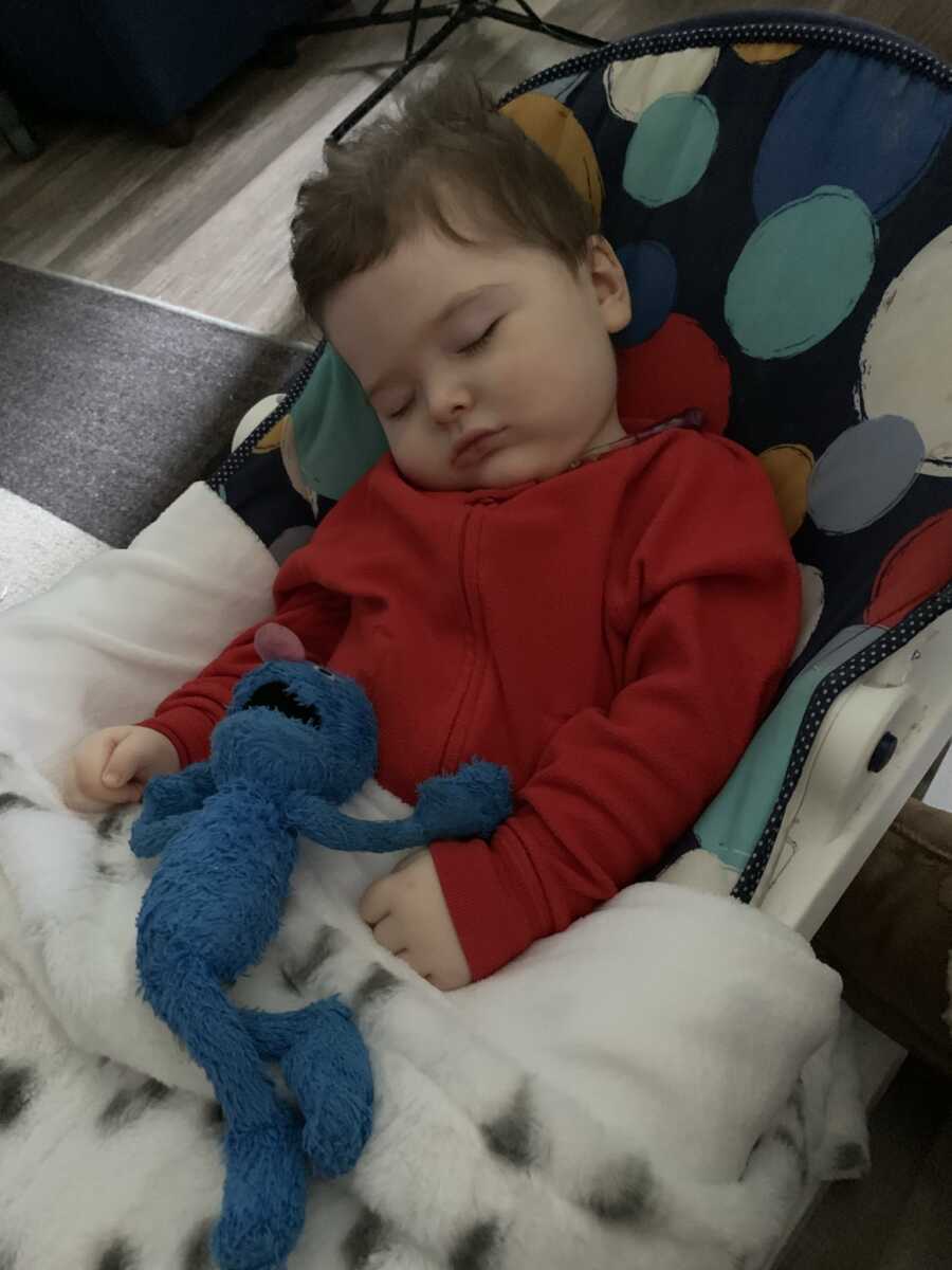 son asleep in the hospital 