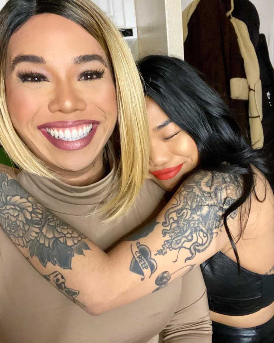 trans woman with her sister