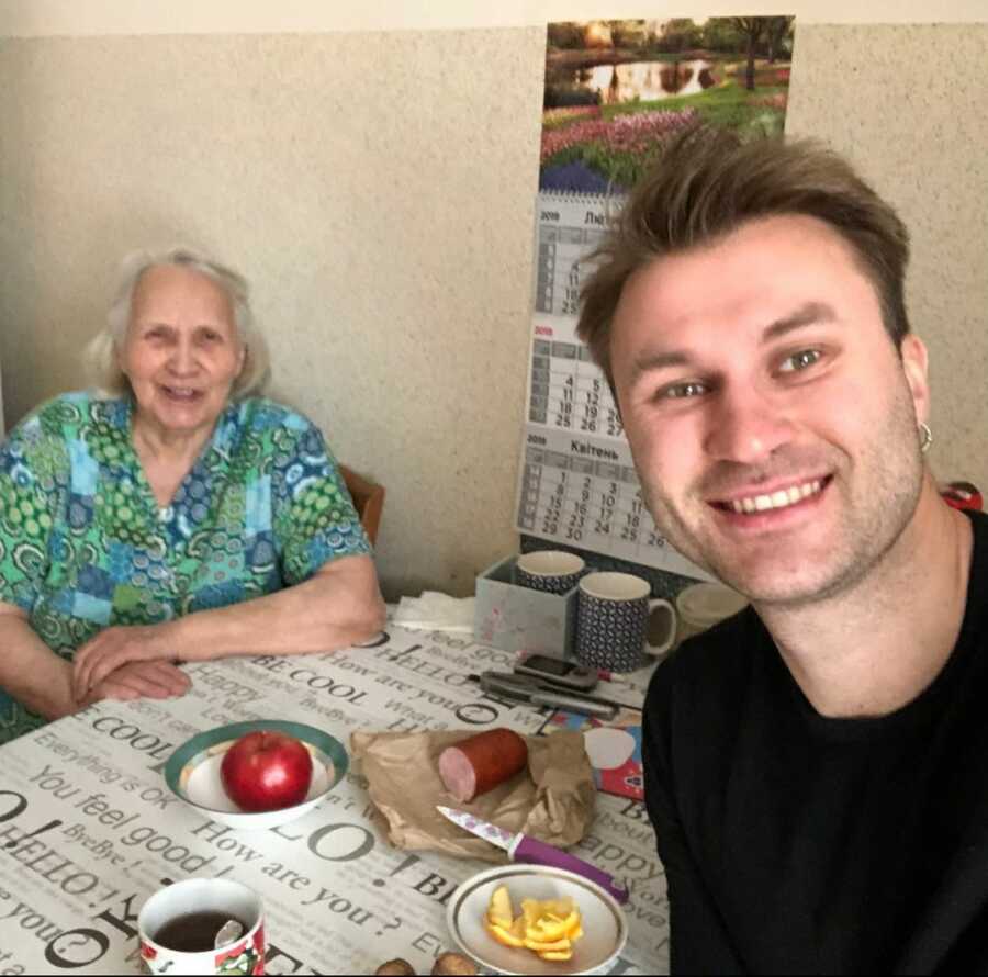 Ukrainian family takes granny to nursing home where she will be safer for the time being.
