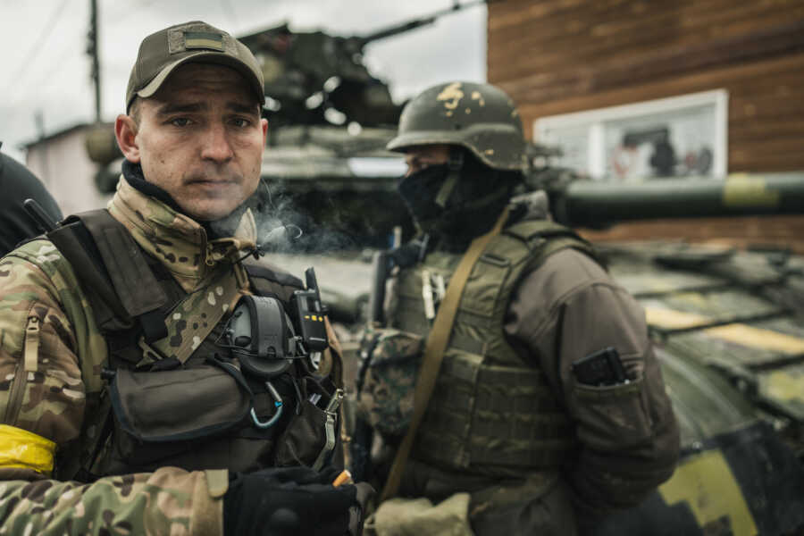 Ukrainian military members.