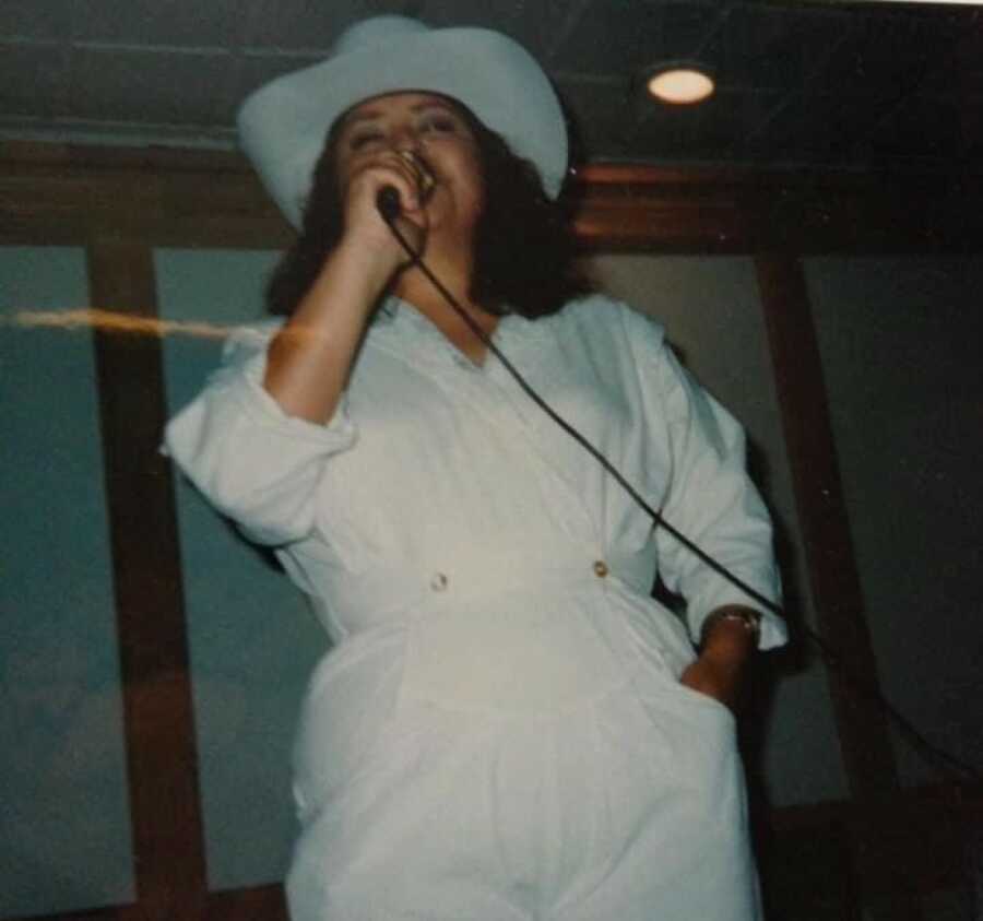 mom singing her heart out