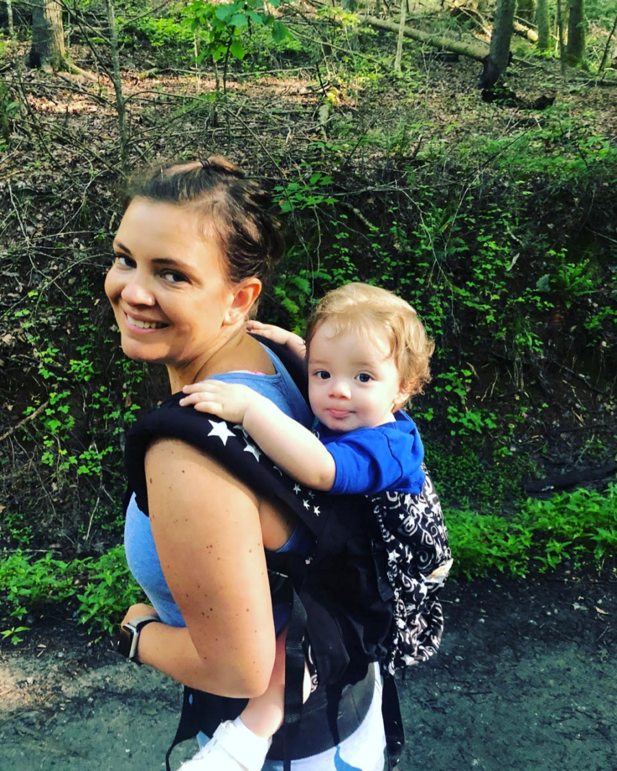 woman carrying her foster baby