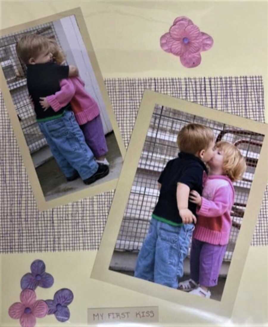 scrap book of two kids who ended up as a couple