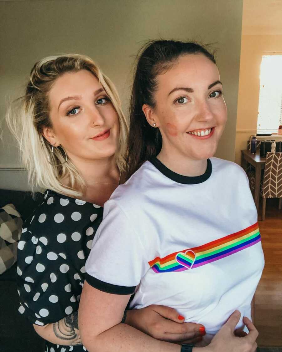 couple in lgbtq shirt