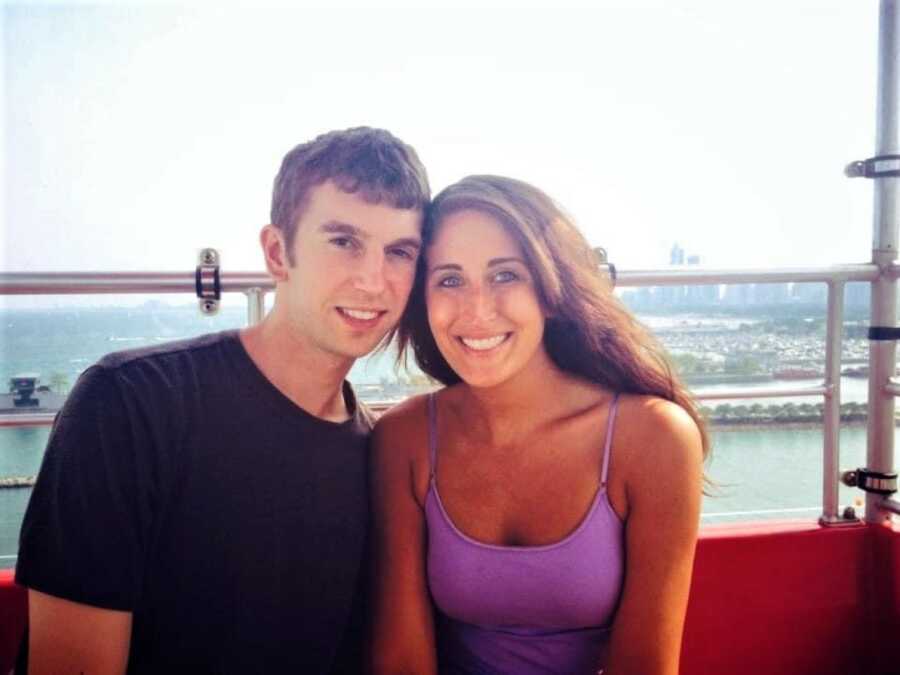 couple taking a picture on a boat