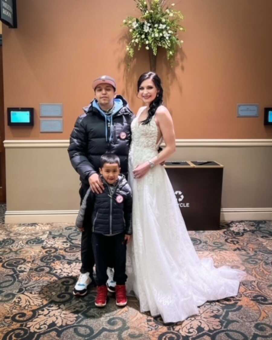 wedding photo of family