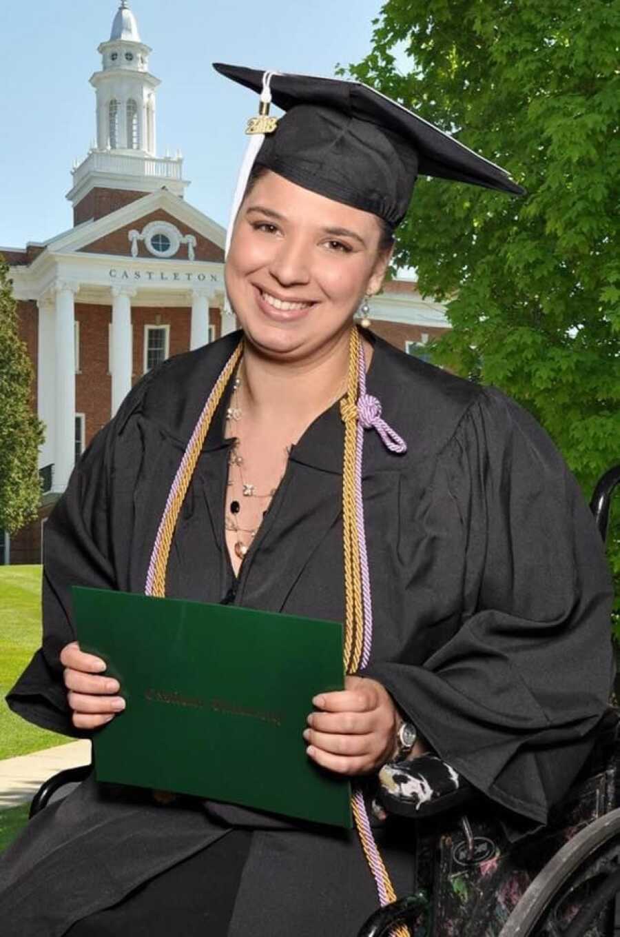 woman in wheelchair pic for graduation