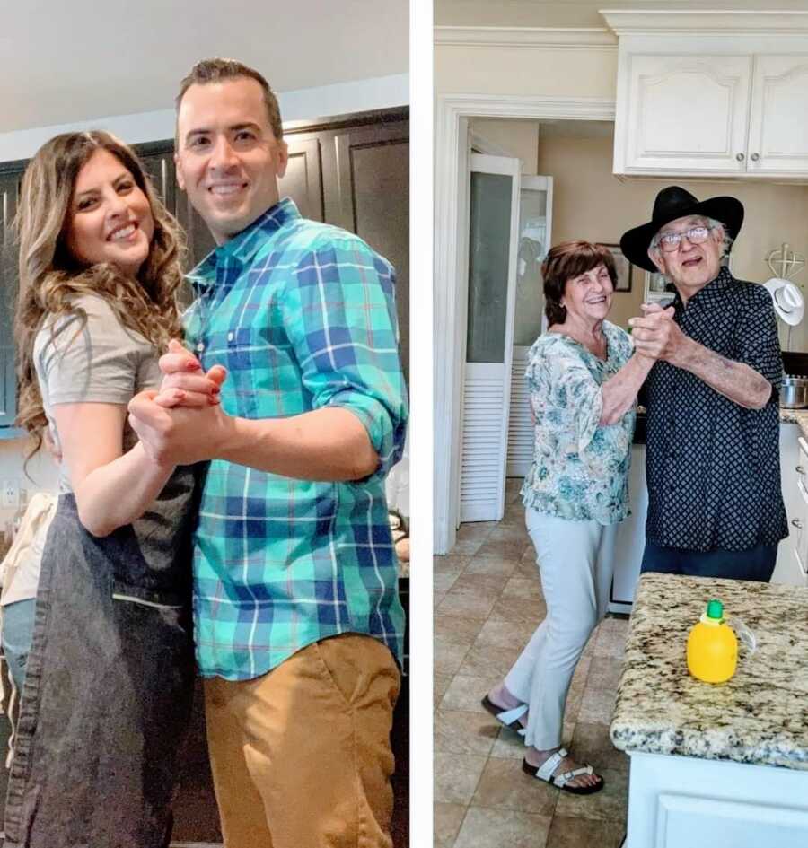 comparison of husband and wife to the wife's grandparents