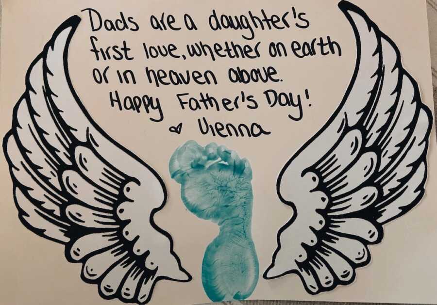 craft made to honor daughter's late father on Father's Day after he passed