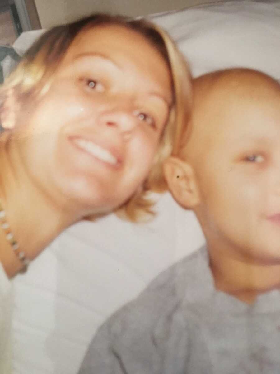 Big sister takes a selfie with her brother who has childhood cancer