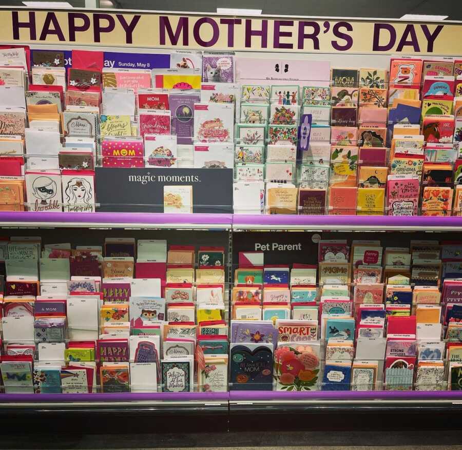 mother's day card display at target