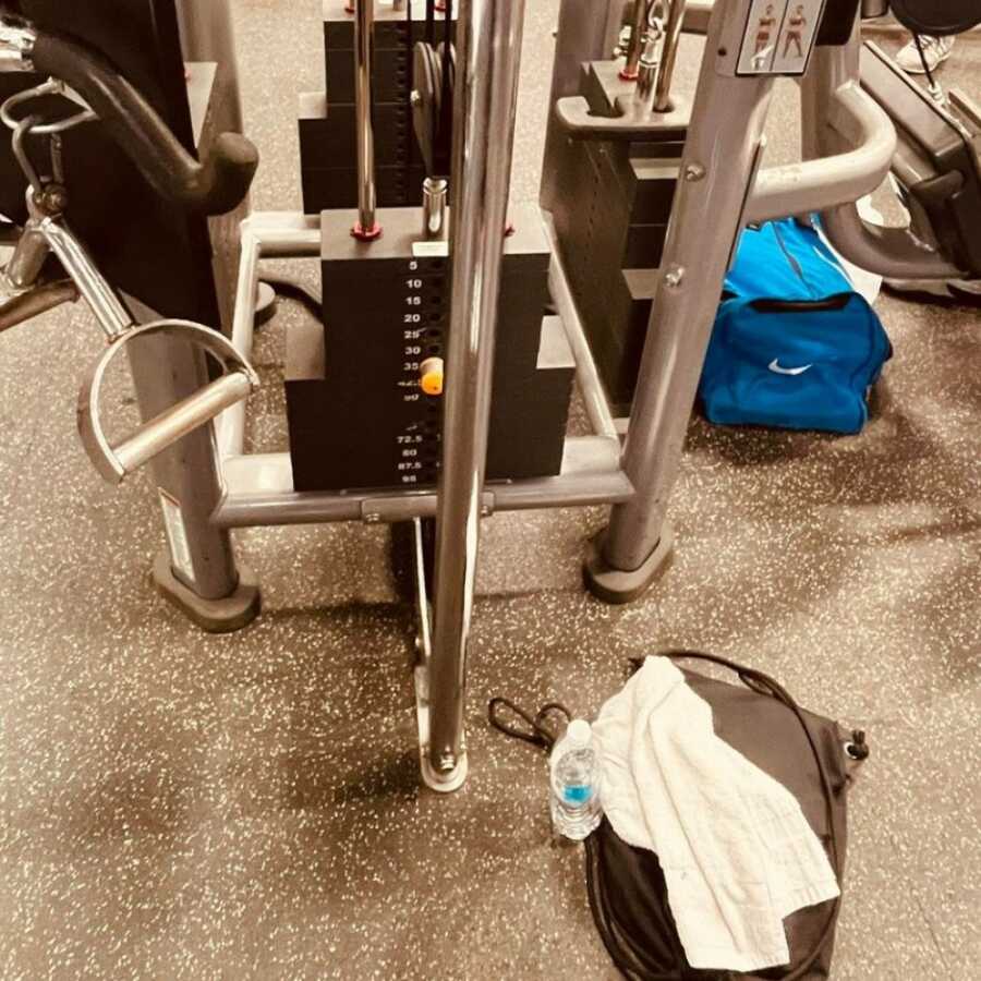 woman at the gym working out