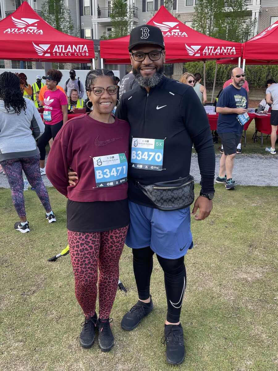 wife and husband at 5K