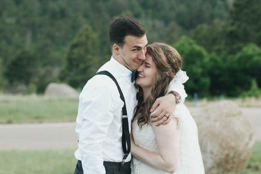 man and woman at wedding 