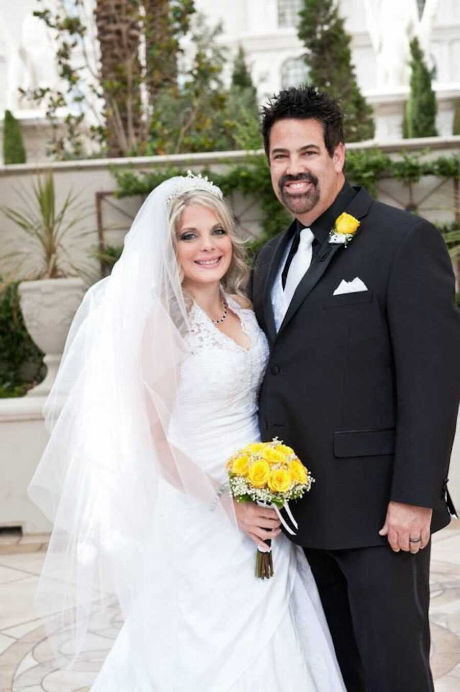 ann with late husband at wedding