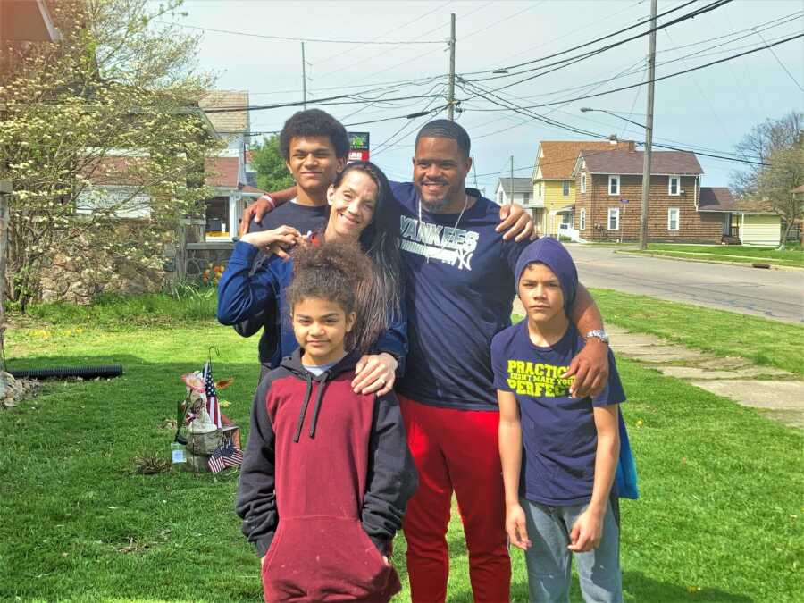 family with the man who made their day better