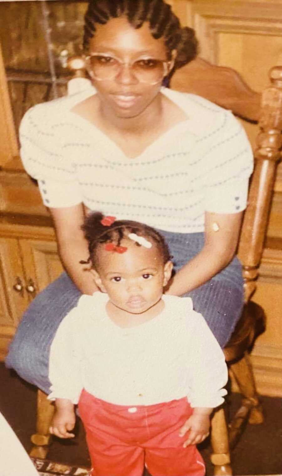 woman with her mom when she was a baby