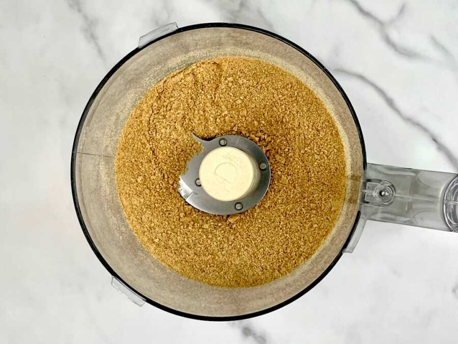 processing graham crackers in a food processor