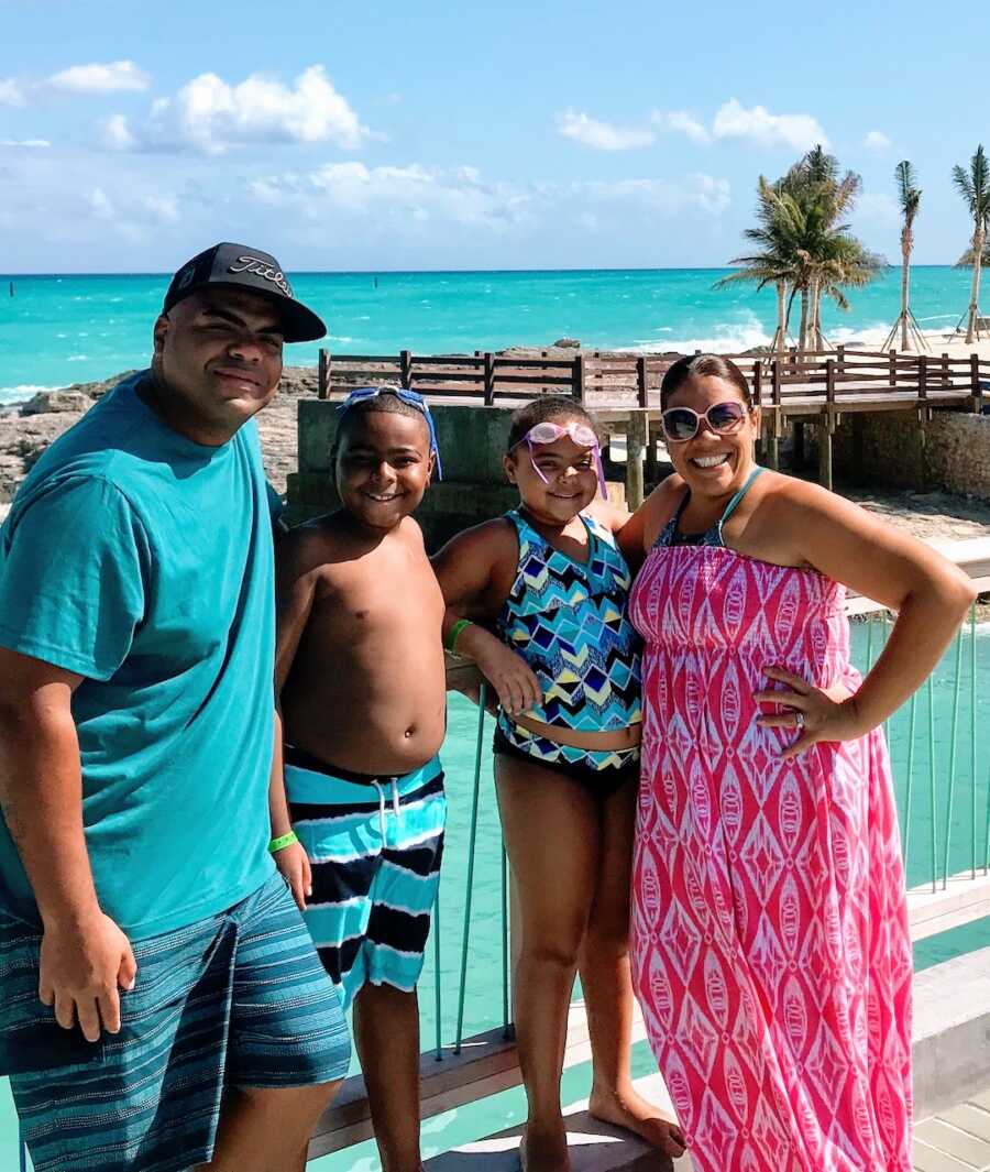 military family on a tropical vacation together