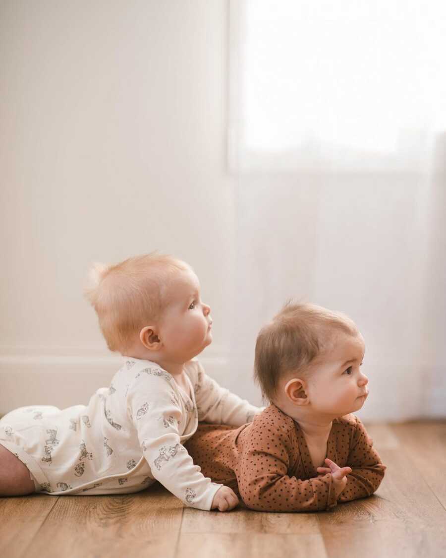 twin boys playing together