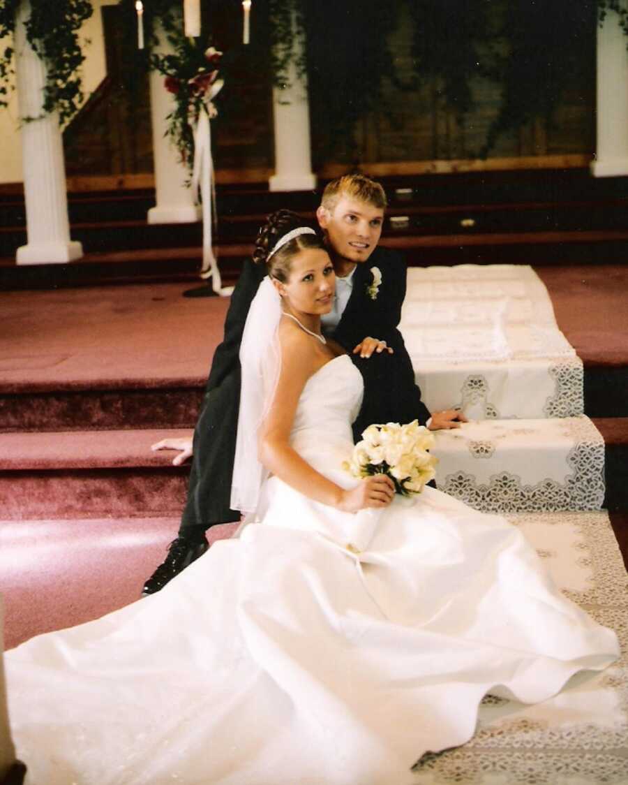 husband and wife at wedding 