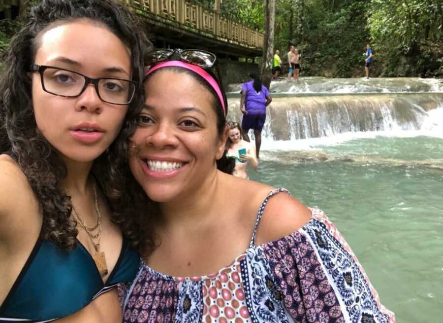 mom and daughter at a park