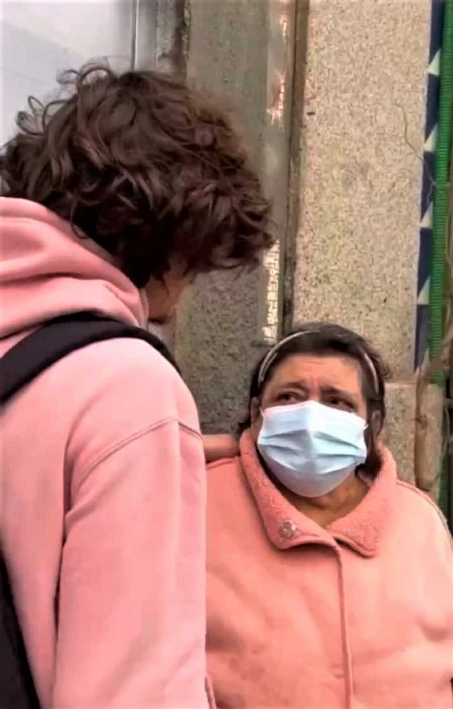 woman meeting the teen who will help her