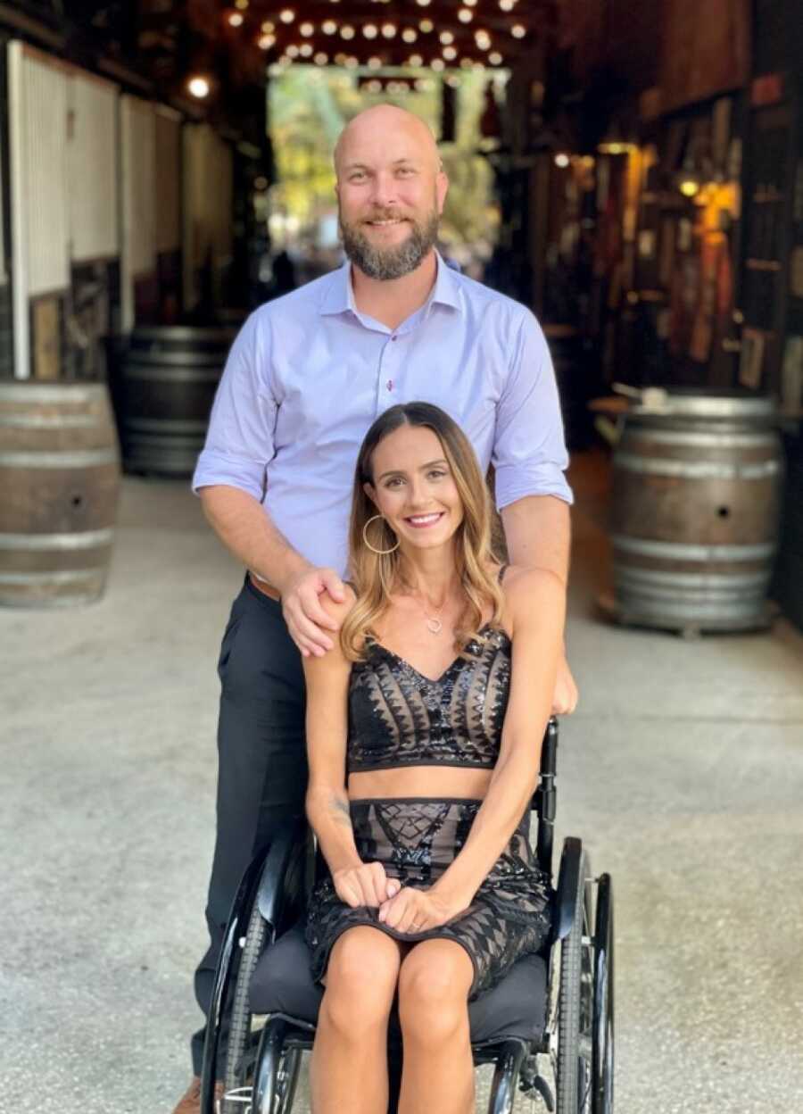 husband and wife at a brewery