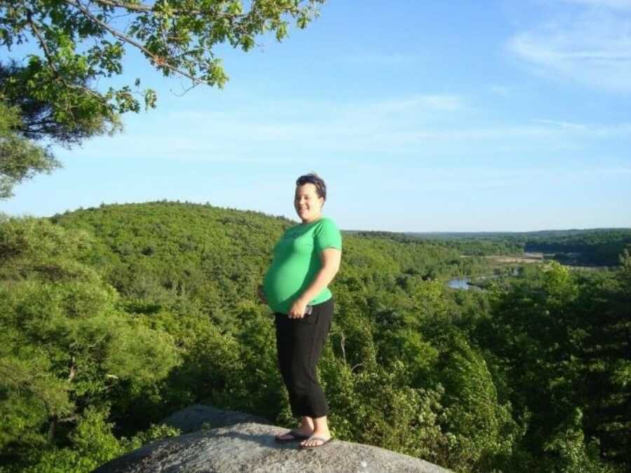 pregnant woman on a mountian