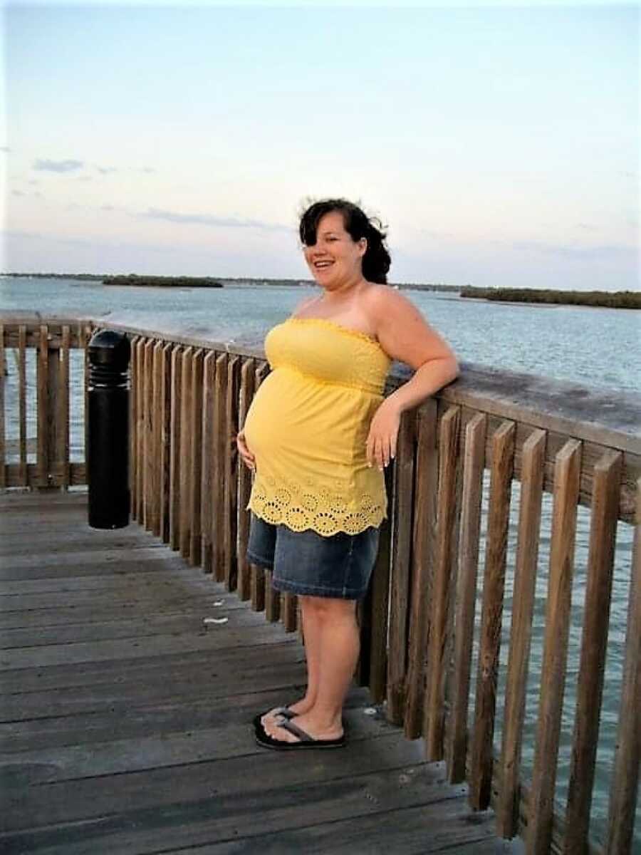 pregnant woman by the water