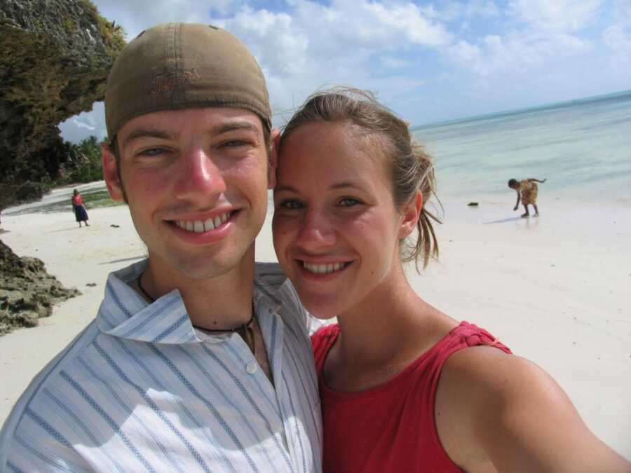 couple together on beach 