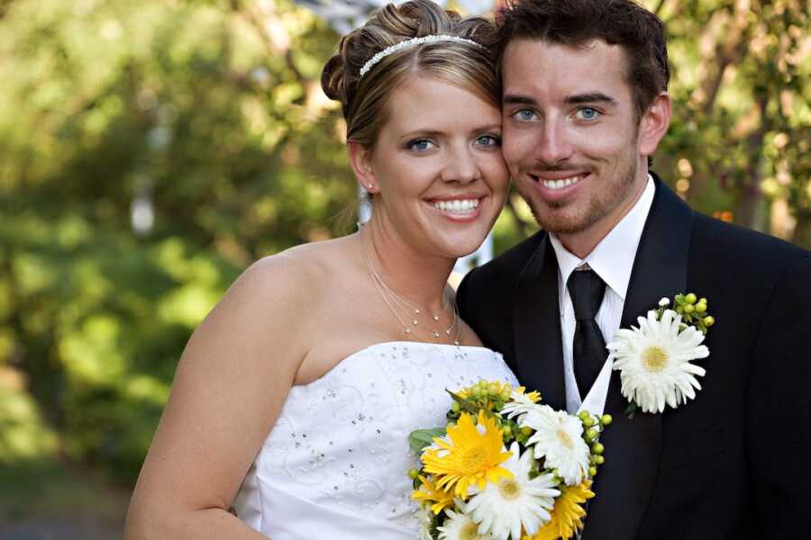 man and woman at wedding