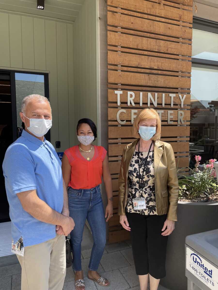 people in front of the Trinity Center