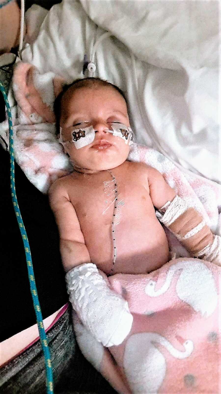 little girl in the hospital getting tests