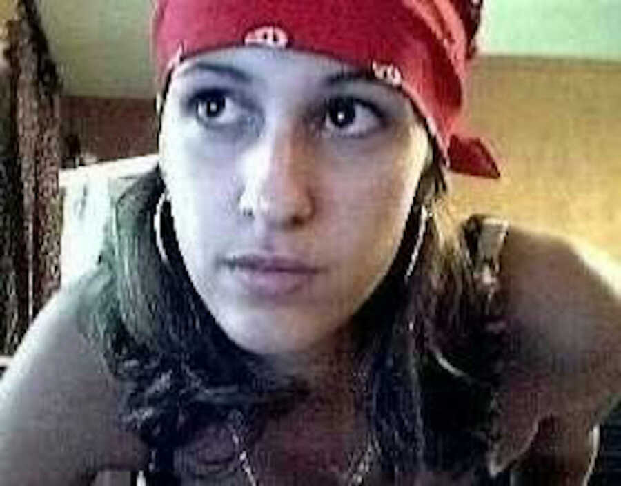 young woman in bandana