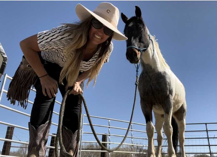 woman with her horse