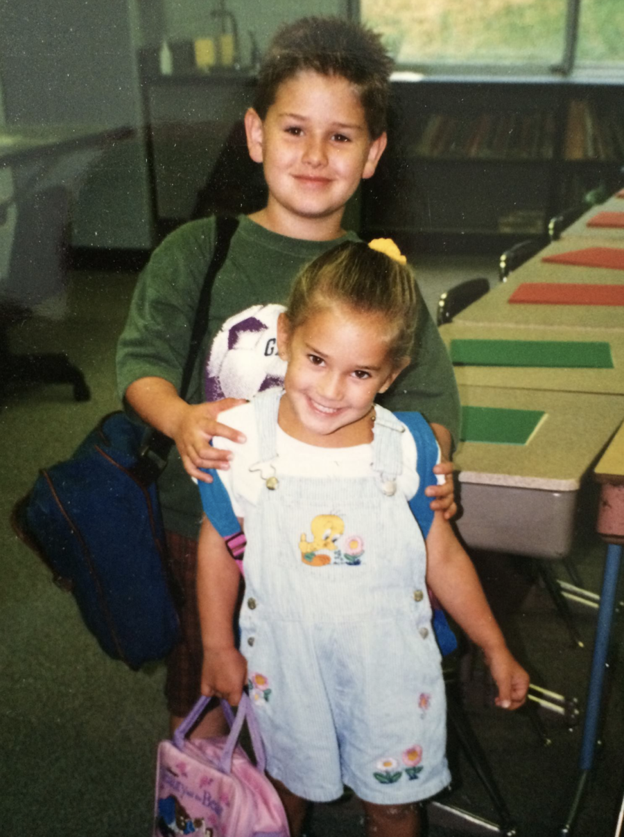 little girl with a classmate