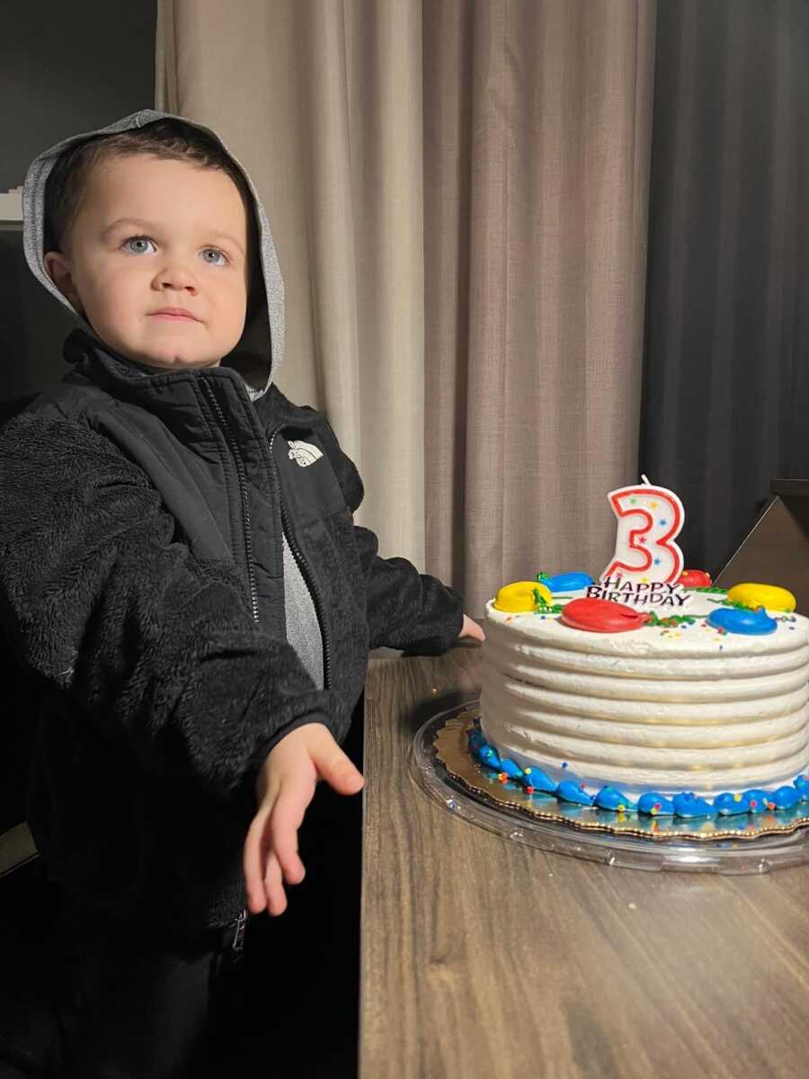 son turning three after traumatic birth