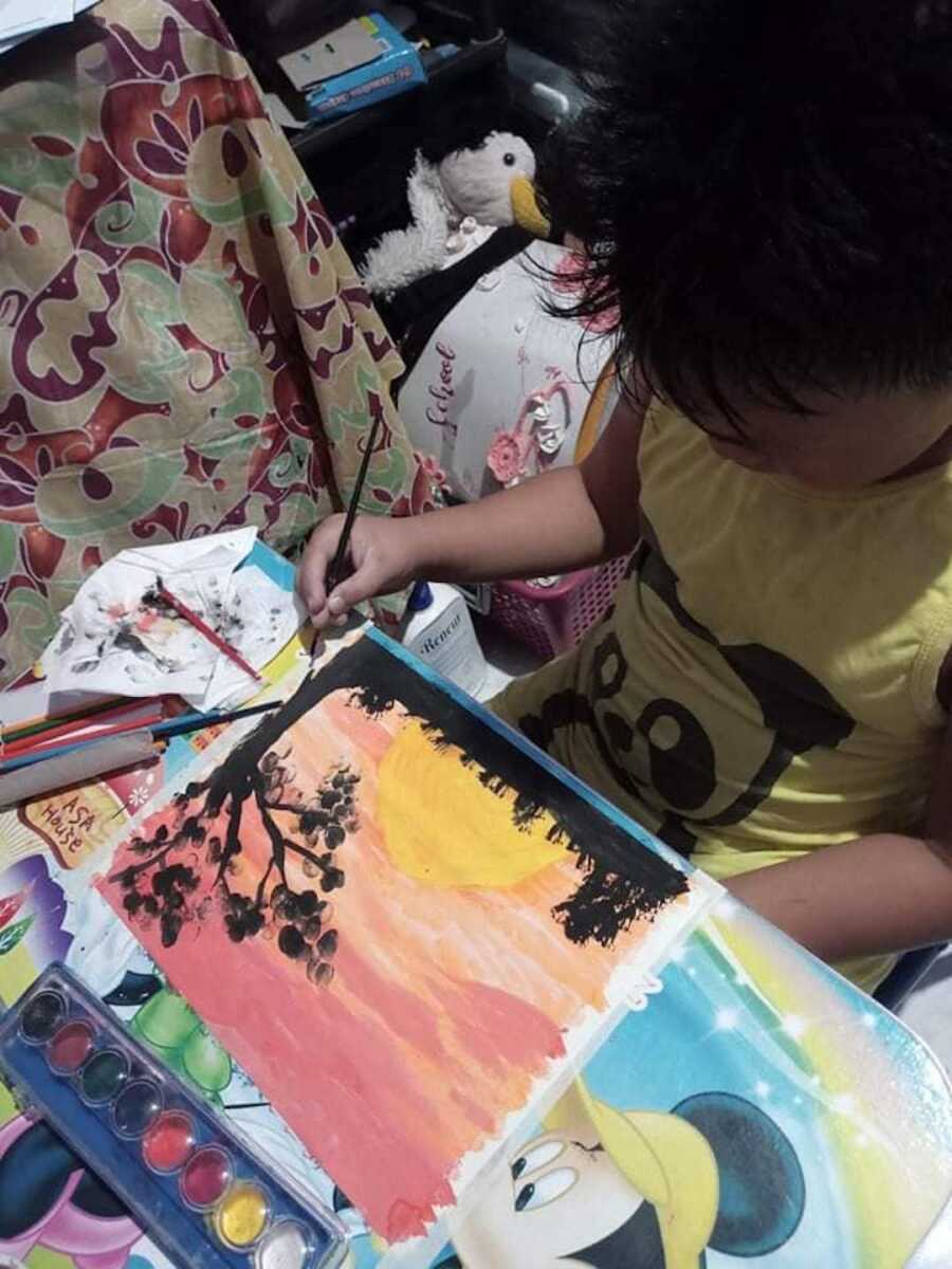 boy painting 