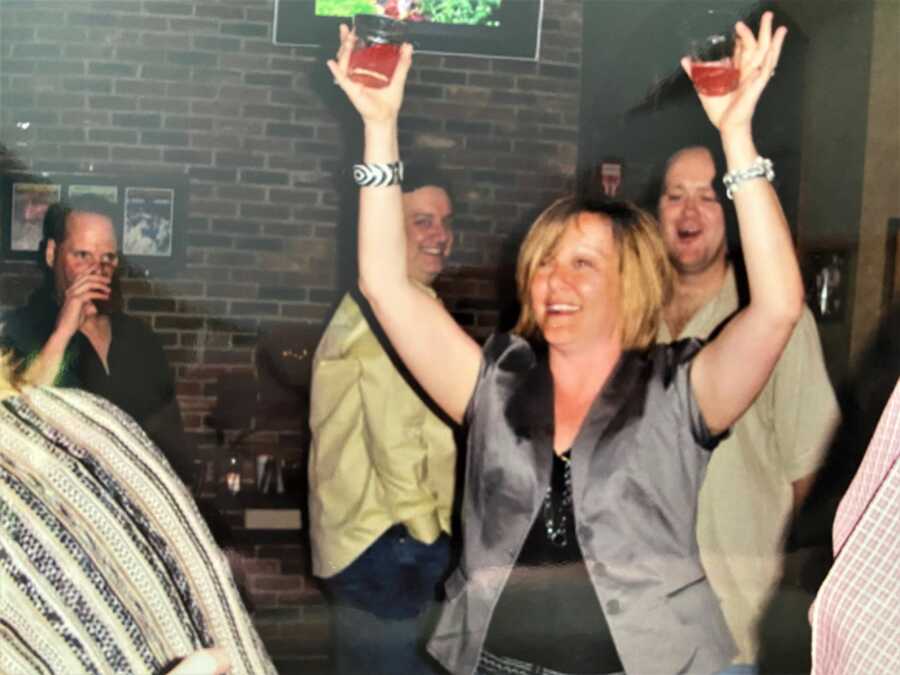 woman drunk at her 40th birthday